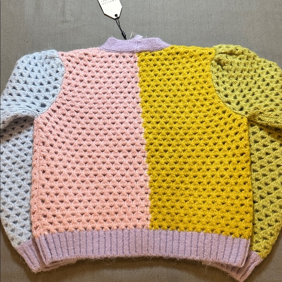 English Factory Pastel Colorblock Sweater Cardigan NWT XS - Picture 5 of 6